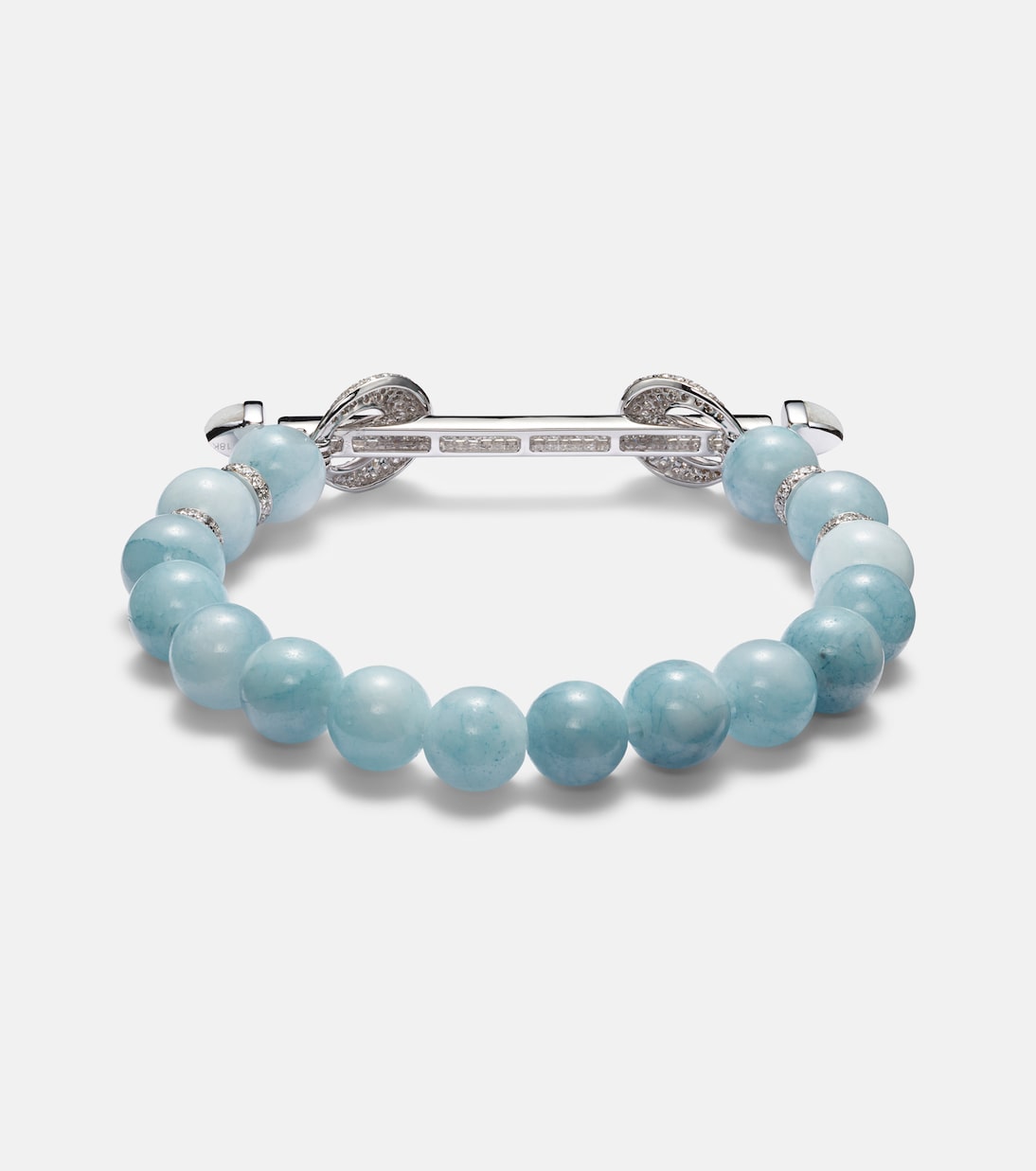 Bracciale ANANYA Chakra in oro bianco 18kt con acquamarine e diamanti per giovani alla moda