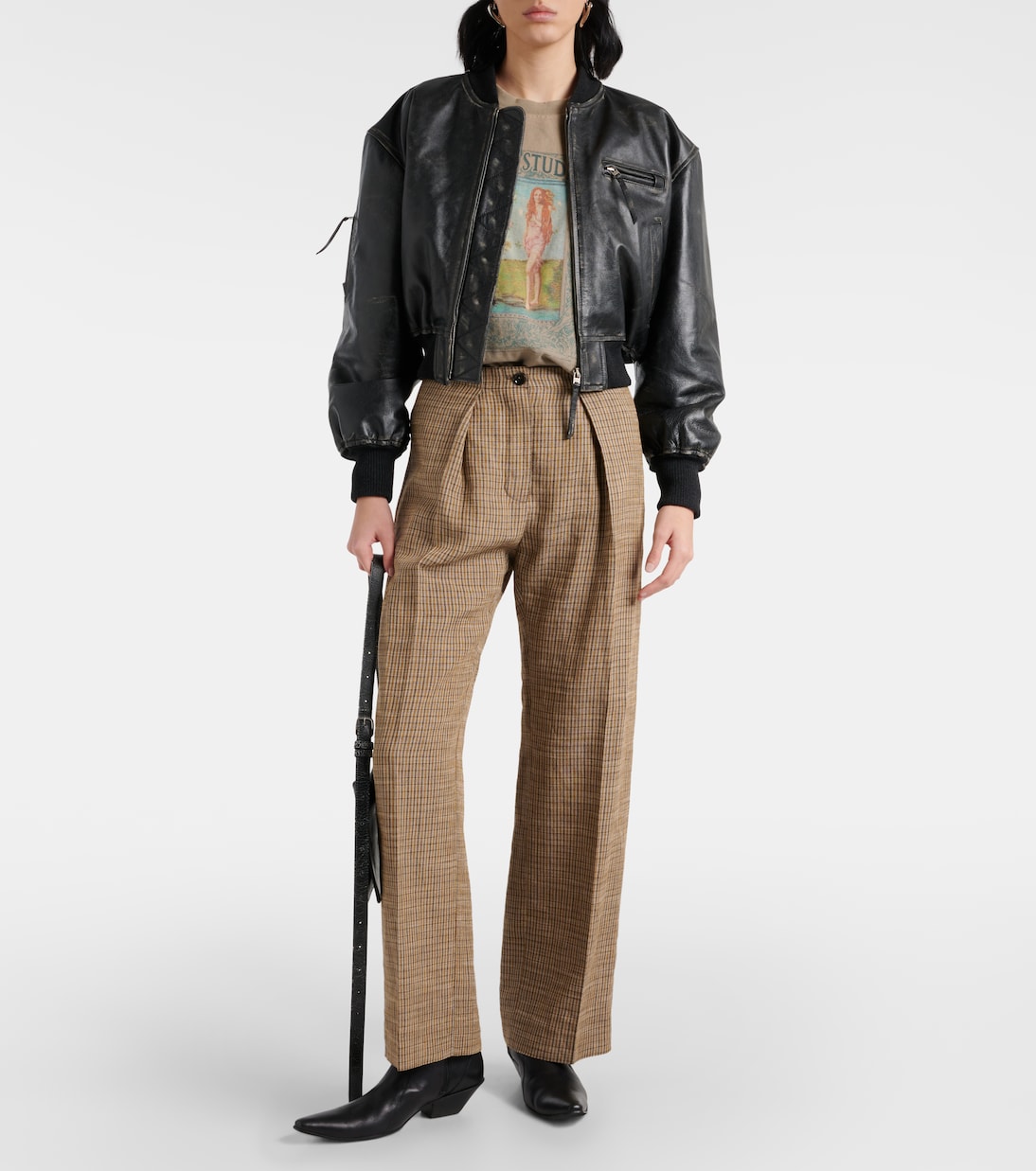 Veste bomber New Lomber en cuir | Acne Studios