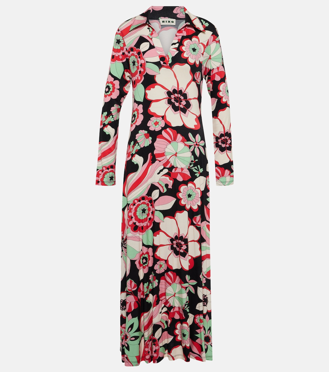 Vestido midi Tillie de jersey floral | Rixo