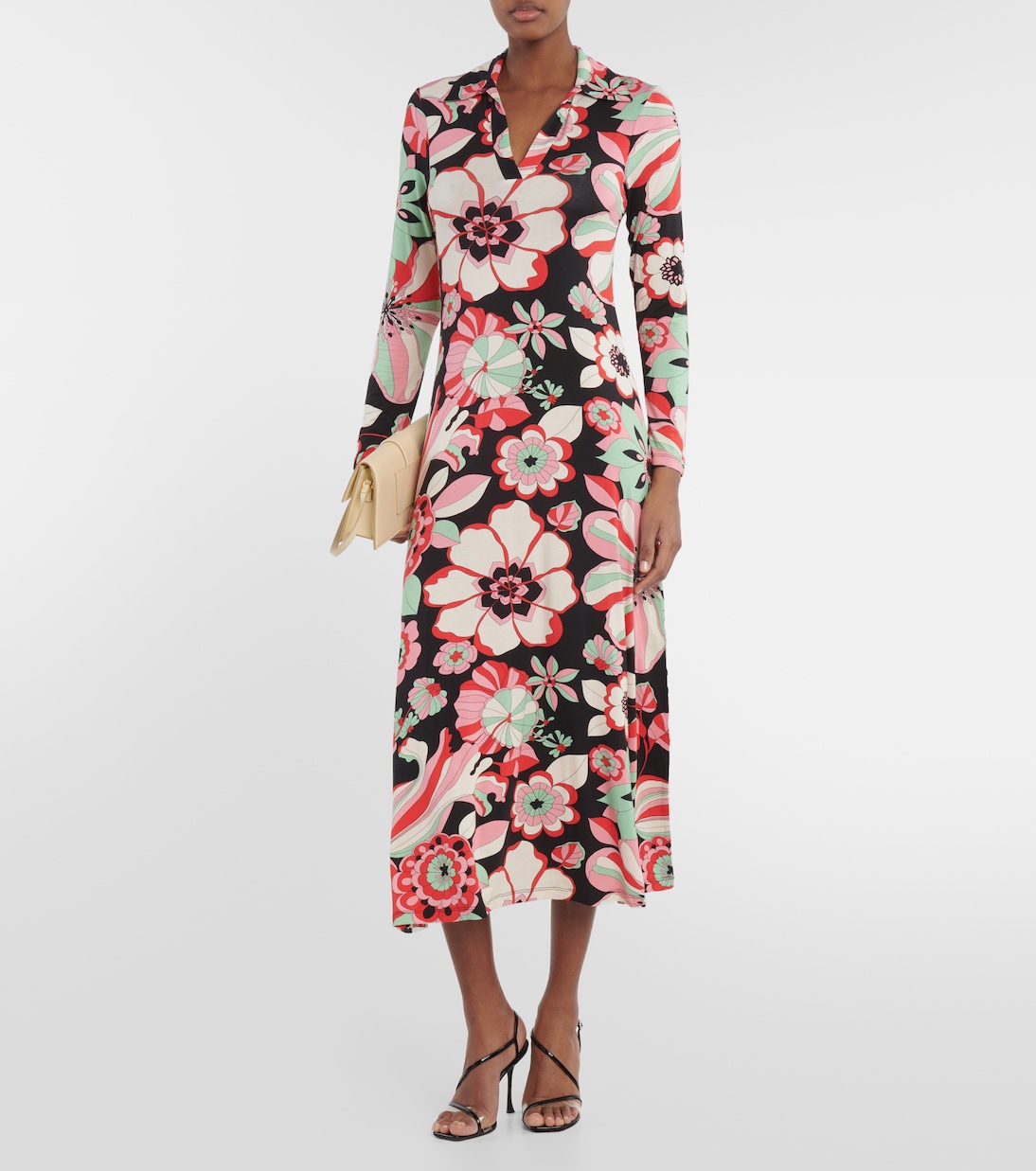 Vestido midi Tillie de jersey floral | Rixo