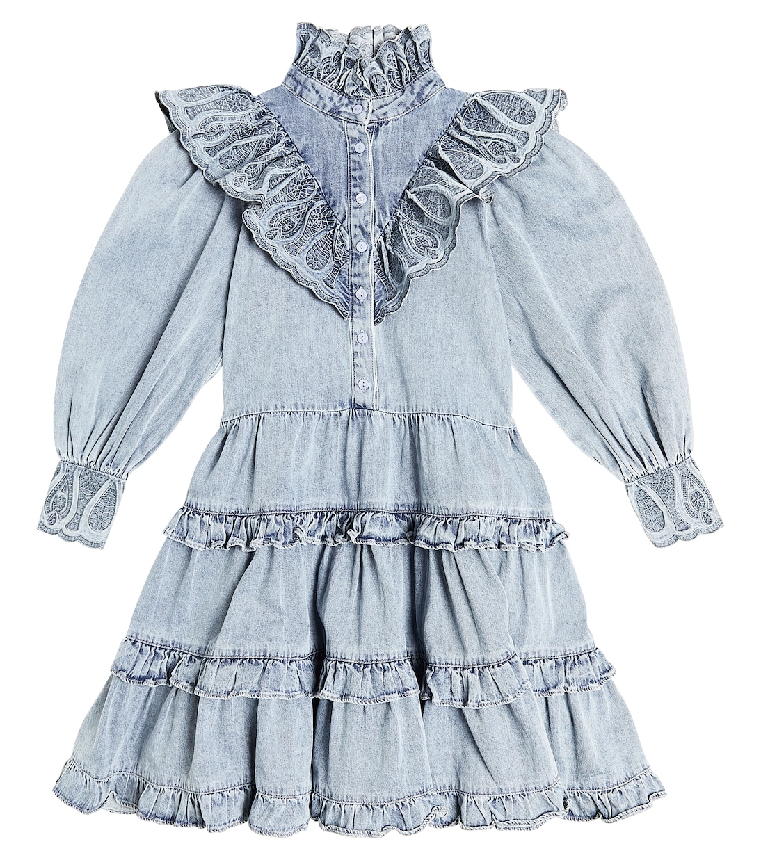 Besticktes Kleid aus Baumwoll-Chambray | Petite Amalie  