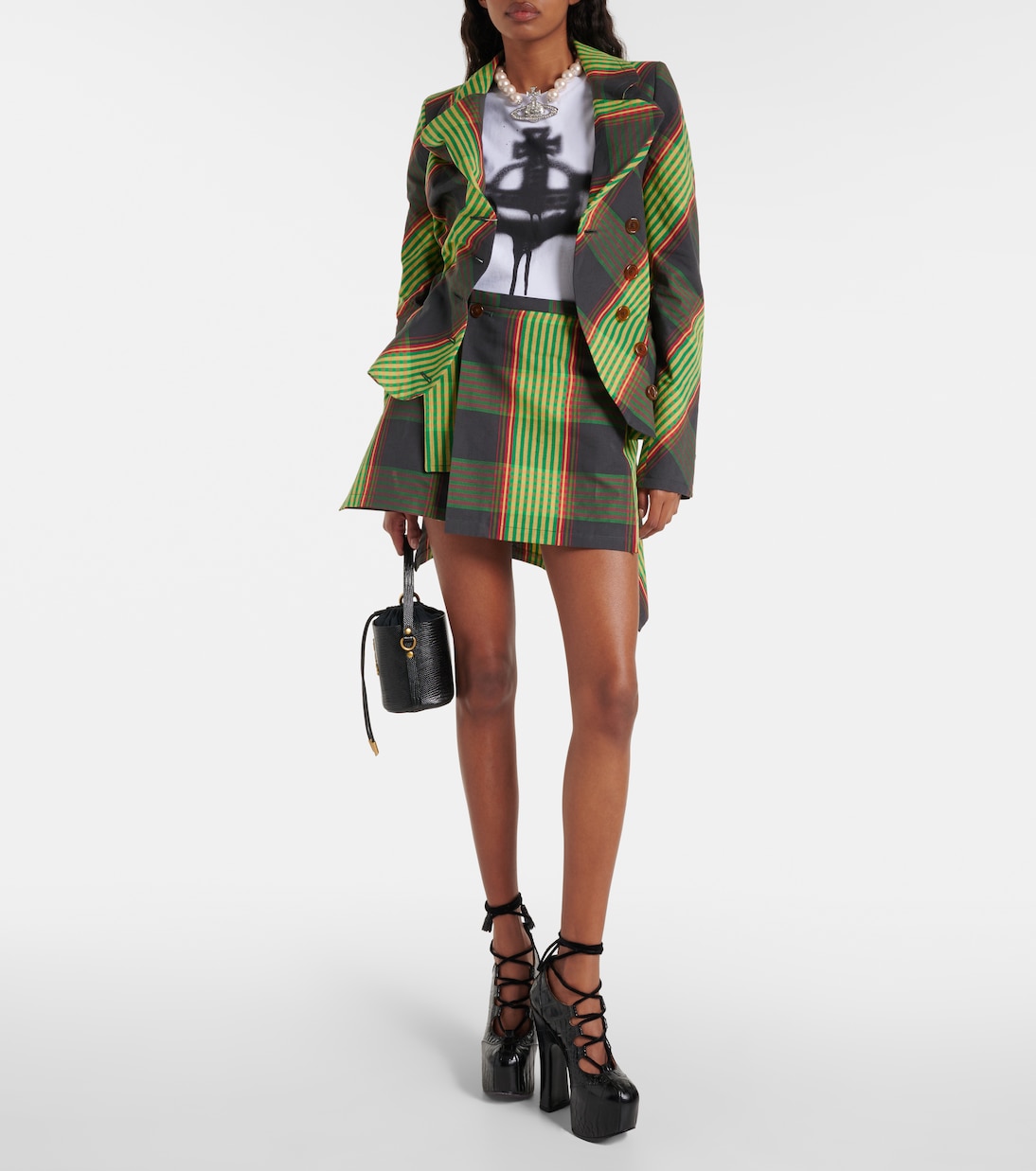 Minifalda Meghan de algodón y lino con tartán | Vivienne Westwood