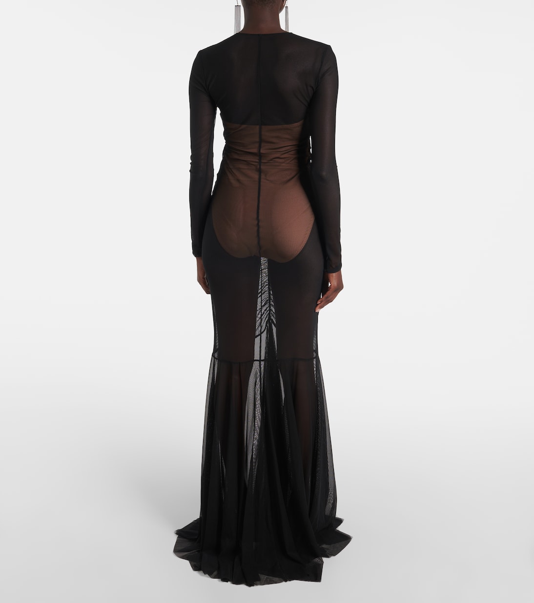 Shirred sheer gown | Norma Kamali
