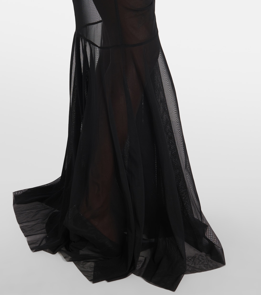 Shirred sheer gown | Norma Kamali