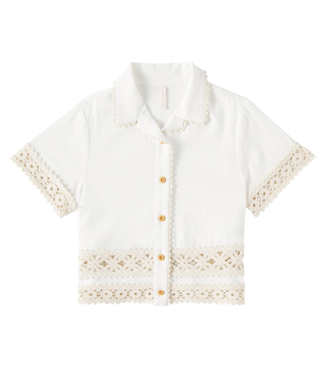 Camicia Wylie in cotone con crochet | Zimmermann Kids
