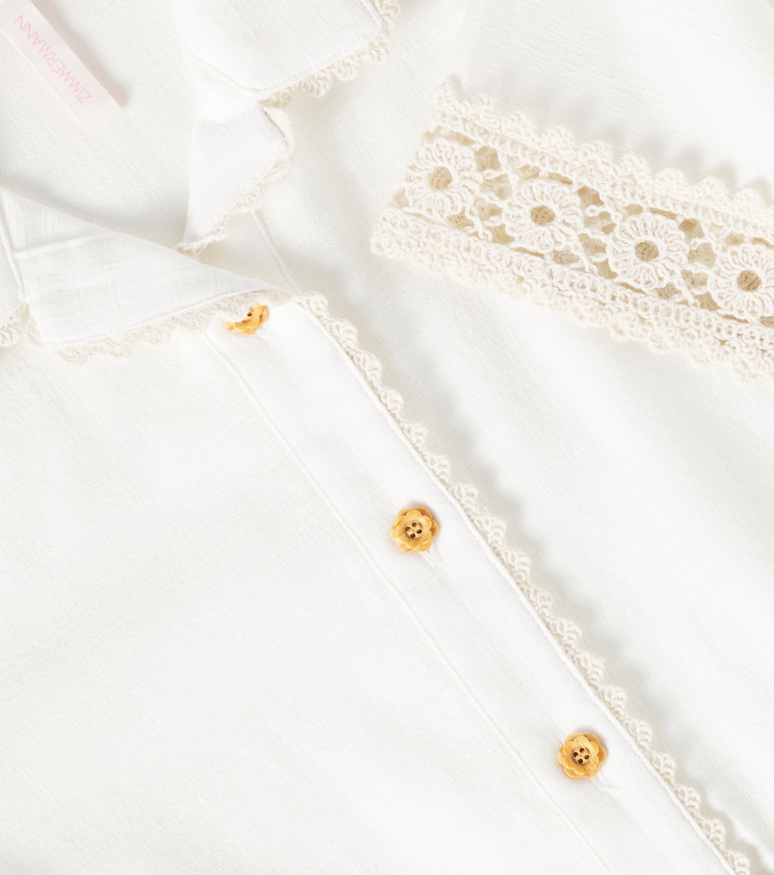 Camicia Wylie in cotone con crochet | Zimmermann Kids