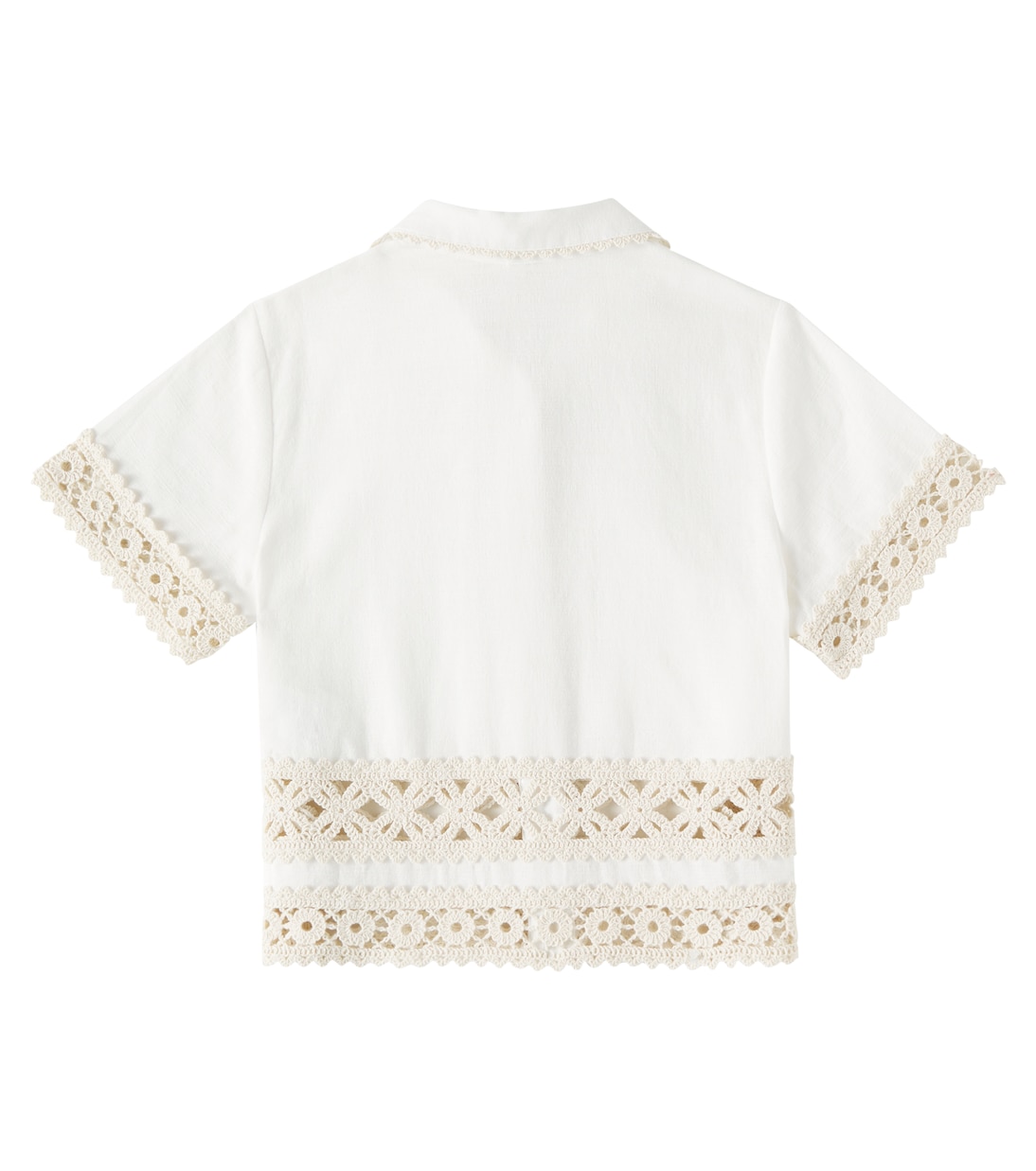 Camicia Wylie in cotone con crochet | Zimmermann Kids