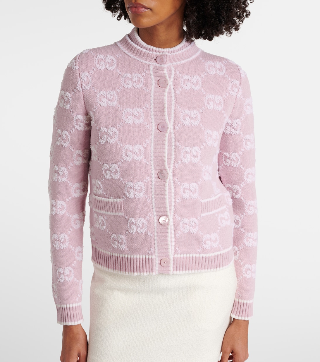 Cárdigan GG de jacquard de bouclé de lana | Gucci