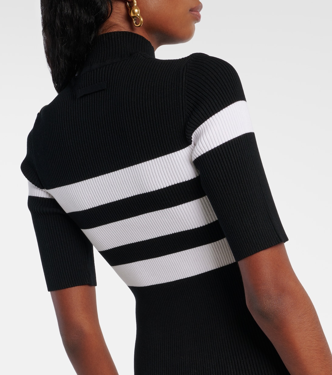 Abito lungo in jersey a righe | Jean Paul Gaultier