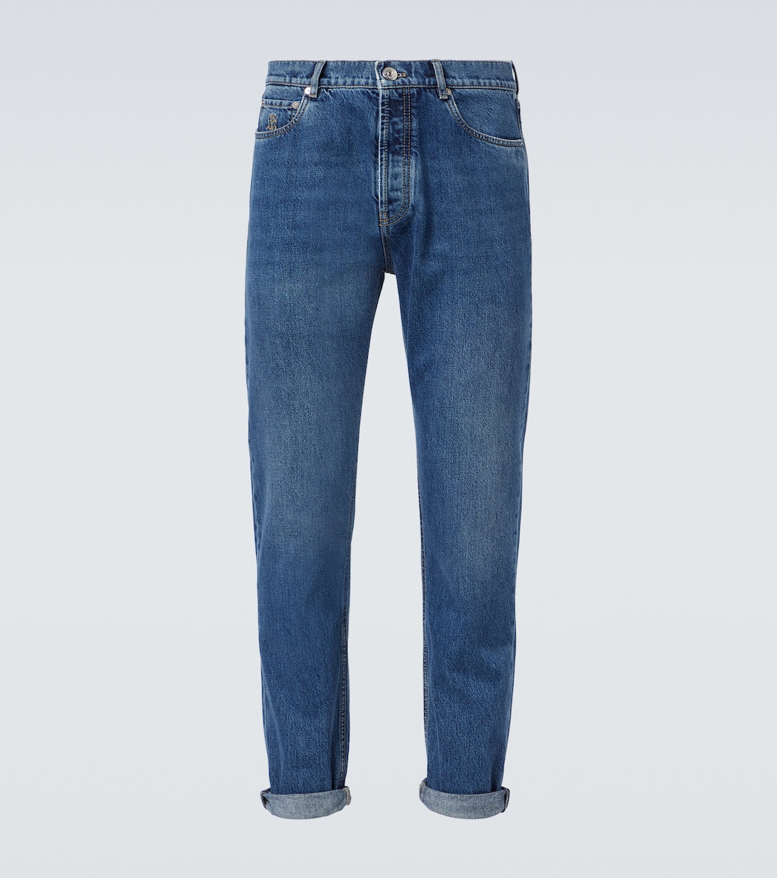 Jeans slim Iconic Fit de tiro medio | Brunello Cucinelli