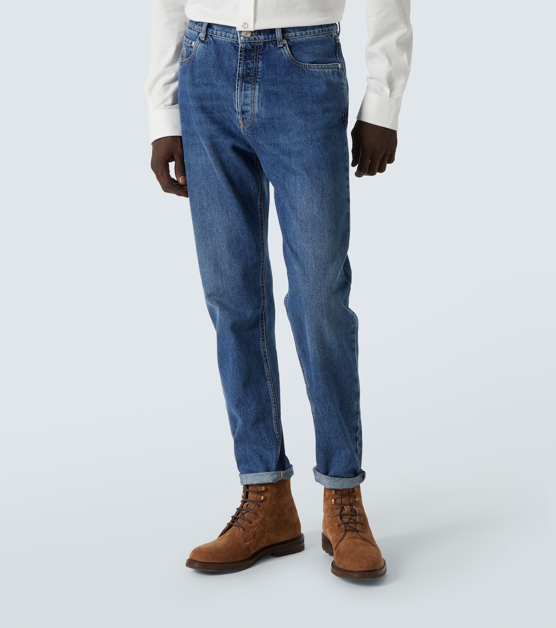 Jeans slim Iconic Fit de tiro medio | Brunello Cucinelli