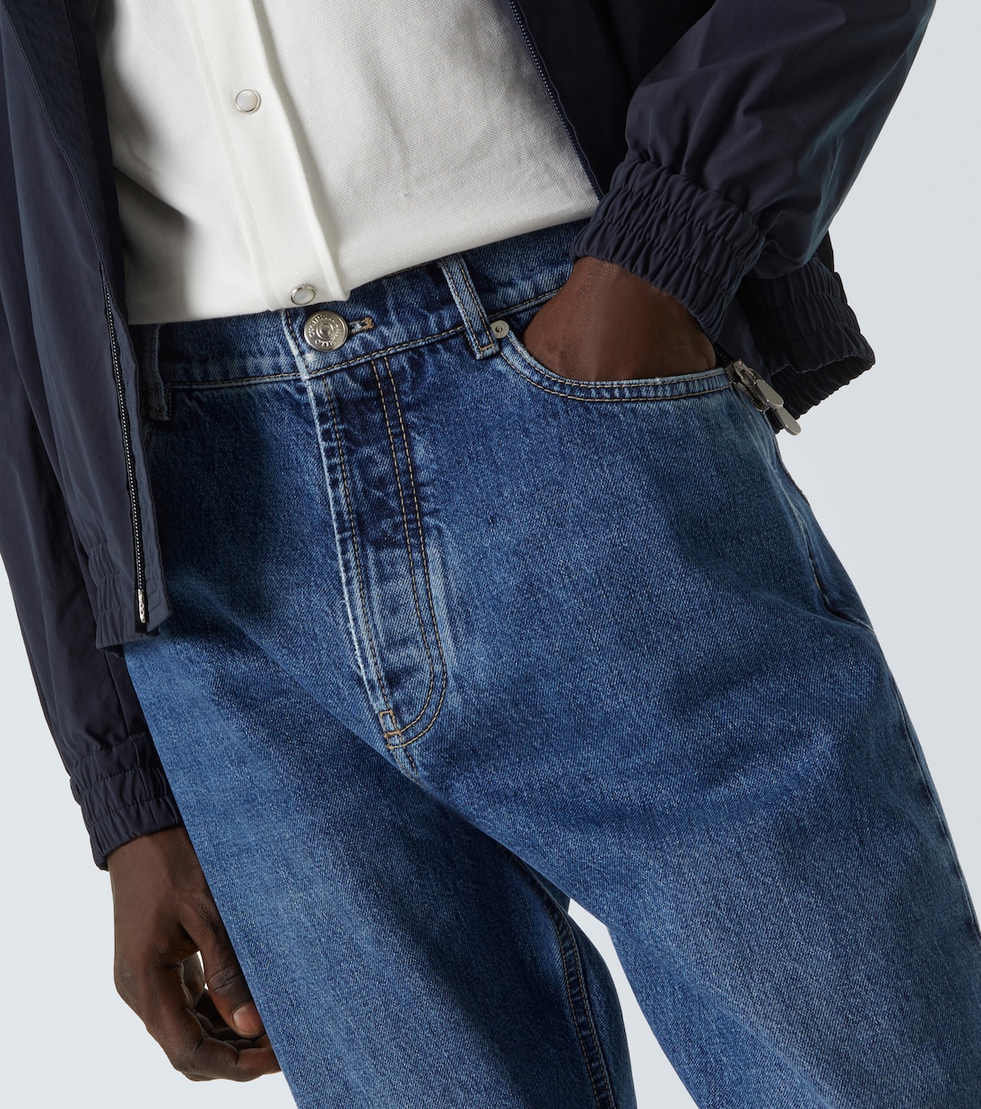 Jeans slim Iconic Fit de tiro medio | Brunello Cucinelli