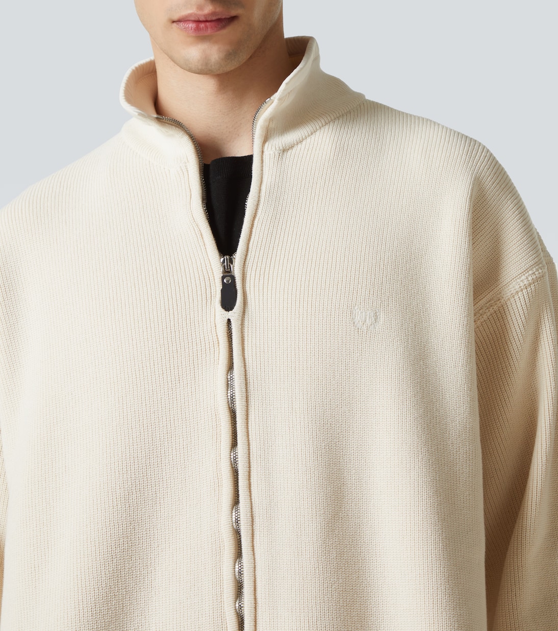 Cardigan in misto cotone con zip | Balenciaga