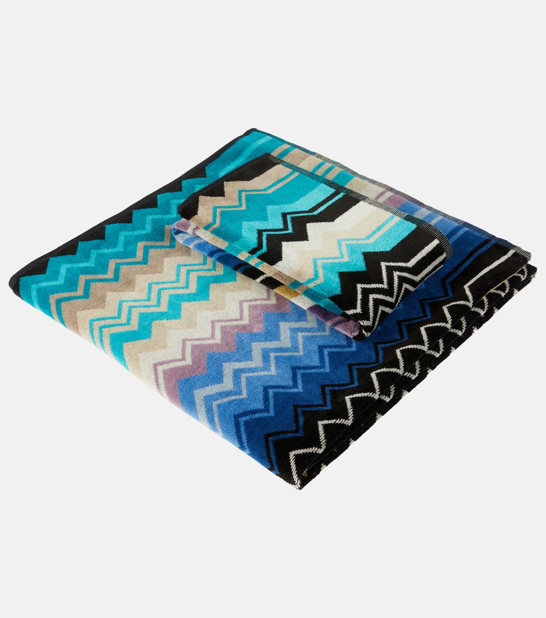 Giacomo set of 2 cotton terry towels | Missoni