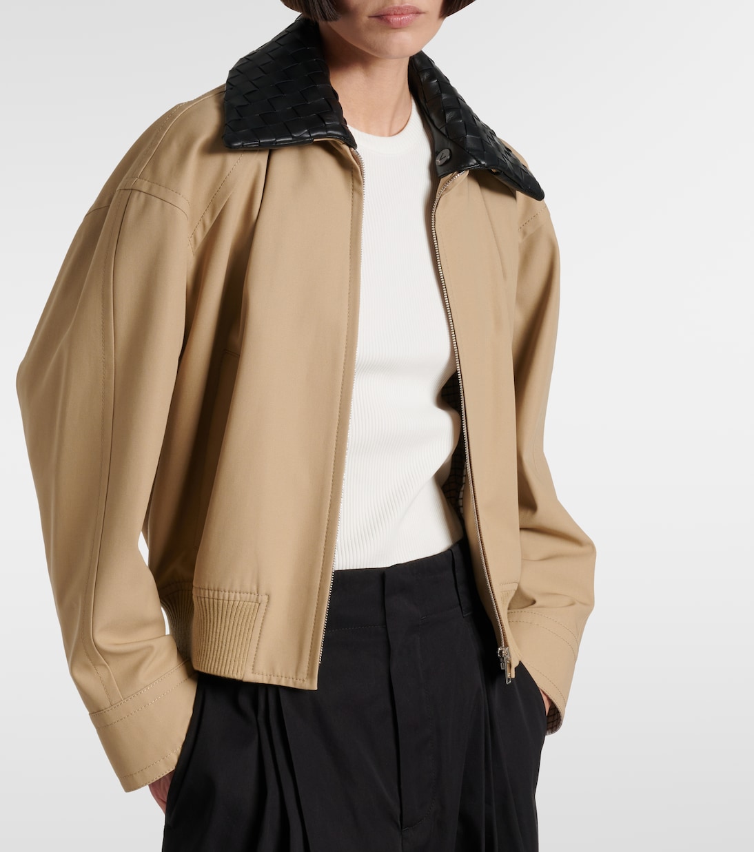 Blouson Intrecciato aus Baumwoll-Twill  | Bottega Veneta