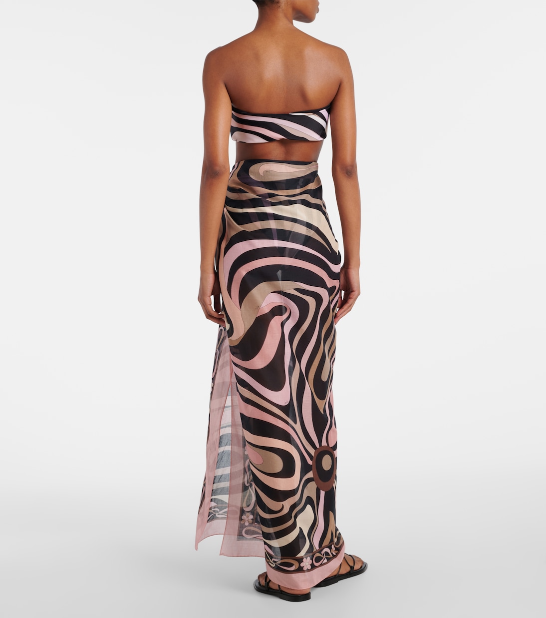 Pareo Marmo in cotone con logo | Pucci