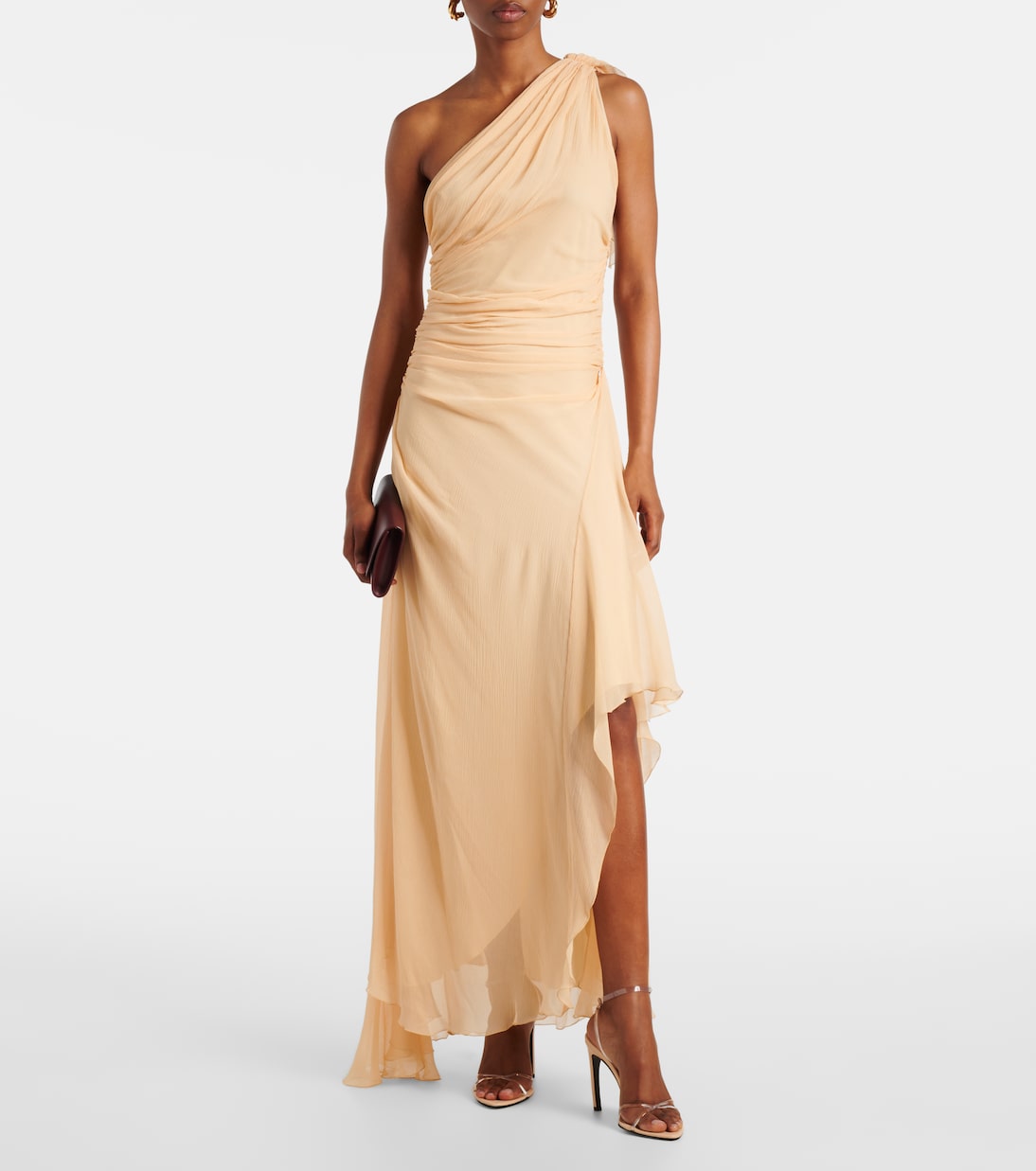 Abito lungo monospalla in seta | Victoria Beckham