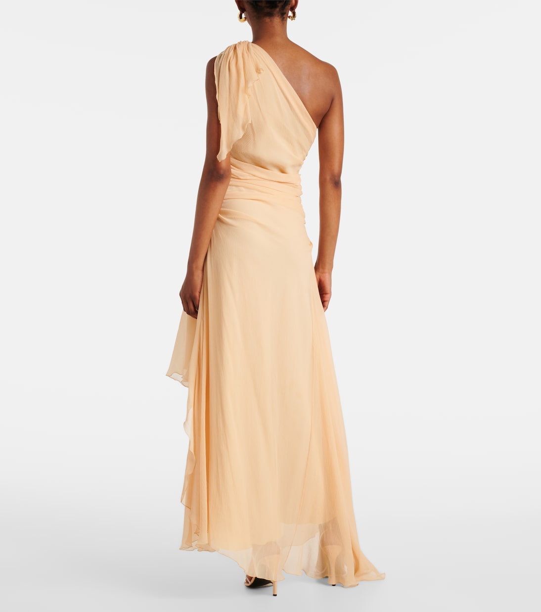 Abito lungo monospalla in seta | Victoria Beckham