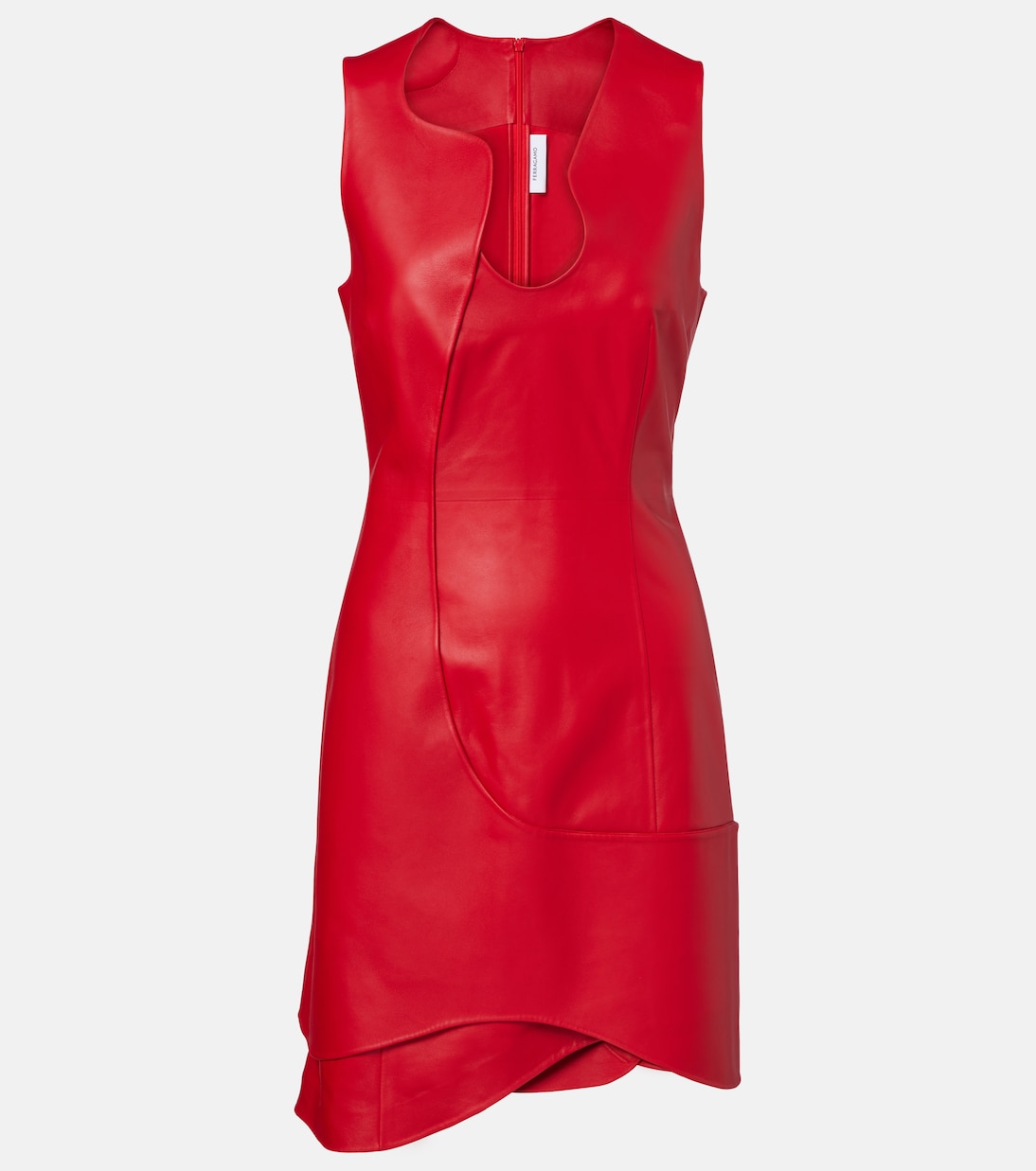 Abito corto asimmetrico in pelle | Ferragamo