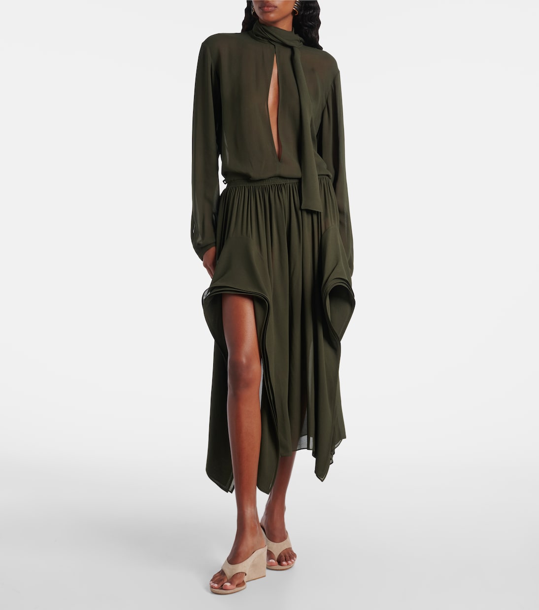 Mules Cube 75 in suede con zeppa | Alaïa