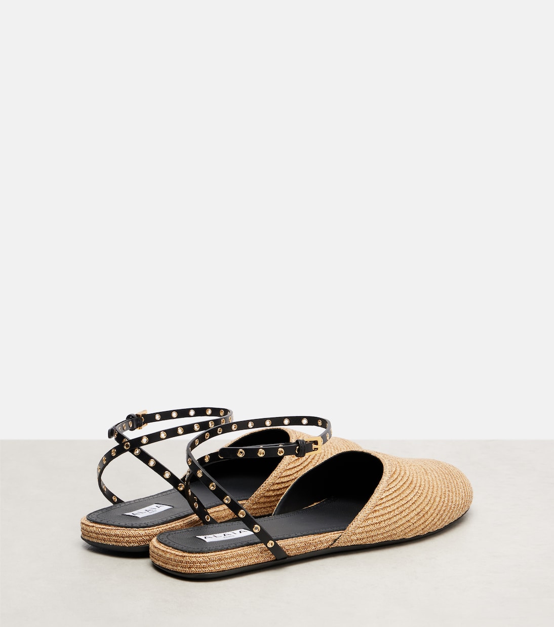 Ballerine in rafia con pelle | Alaïa
