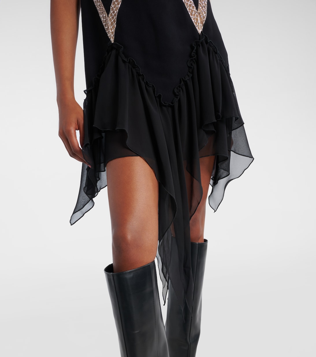 Embroidered georgette minidress | The Attico