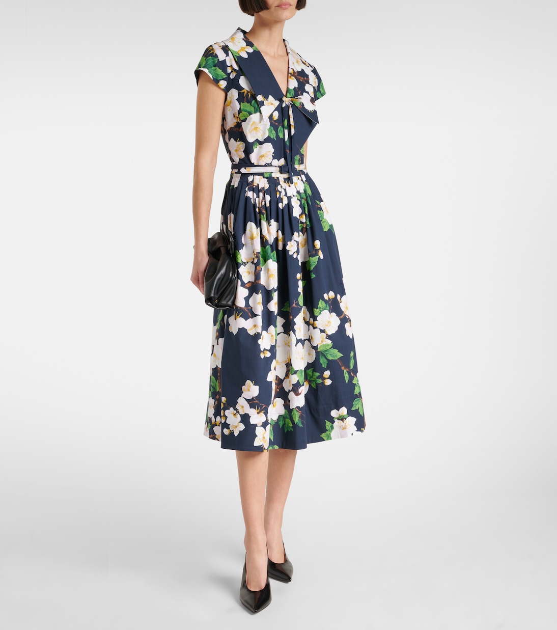 Bedrucktes Midikleid aus einem Baumwollgemisch | Oscar de la Renta