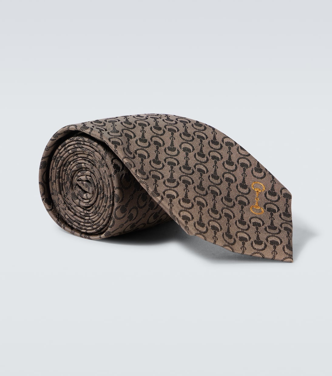 Cravatta Horsebit in jacquard di seta | Gucci