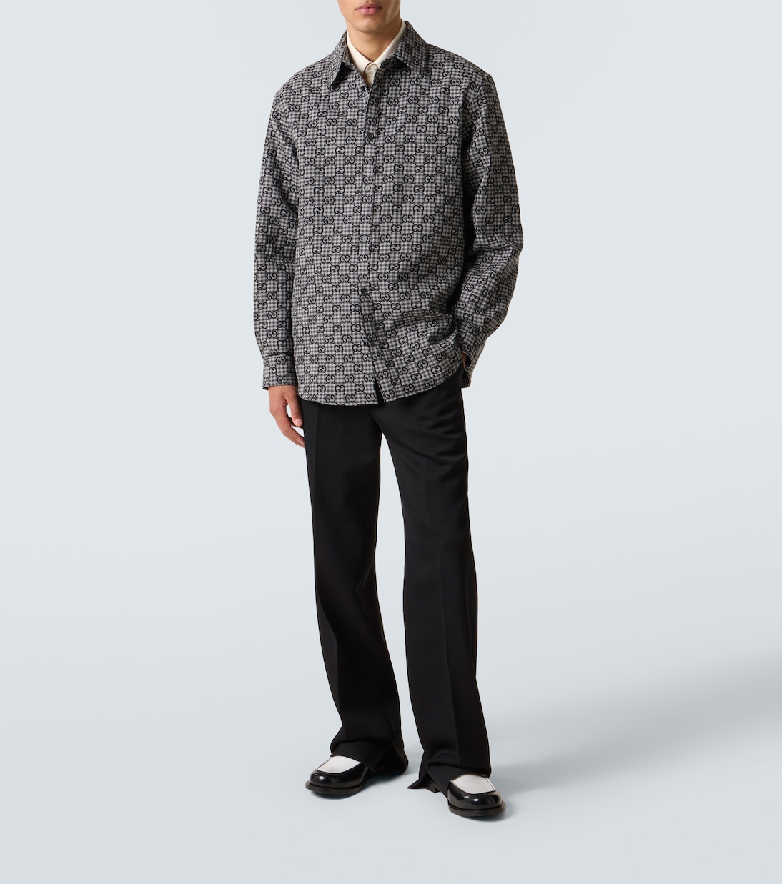 GG checked wool and cotton shirt | Gucci