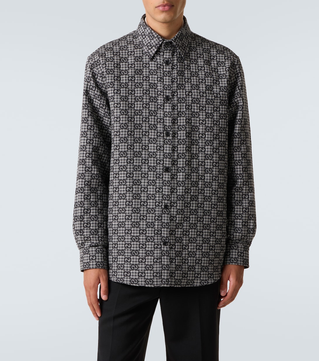 GG checked wool and cotton shirt | Gucci