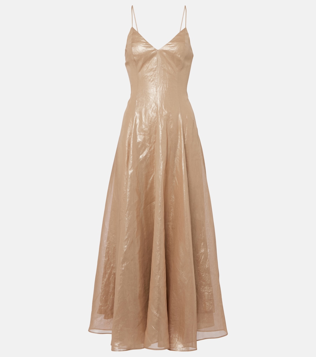 Abito lungo Monili in organza di cotone | Brunello Cucinelli