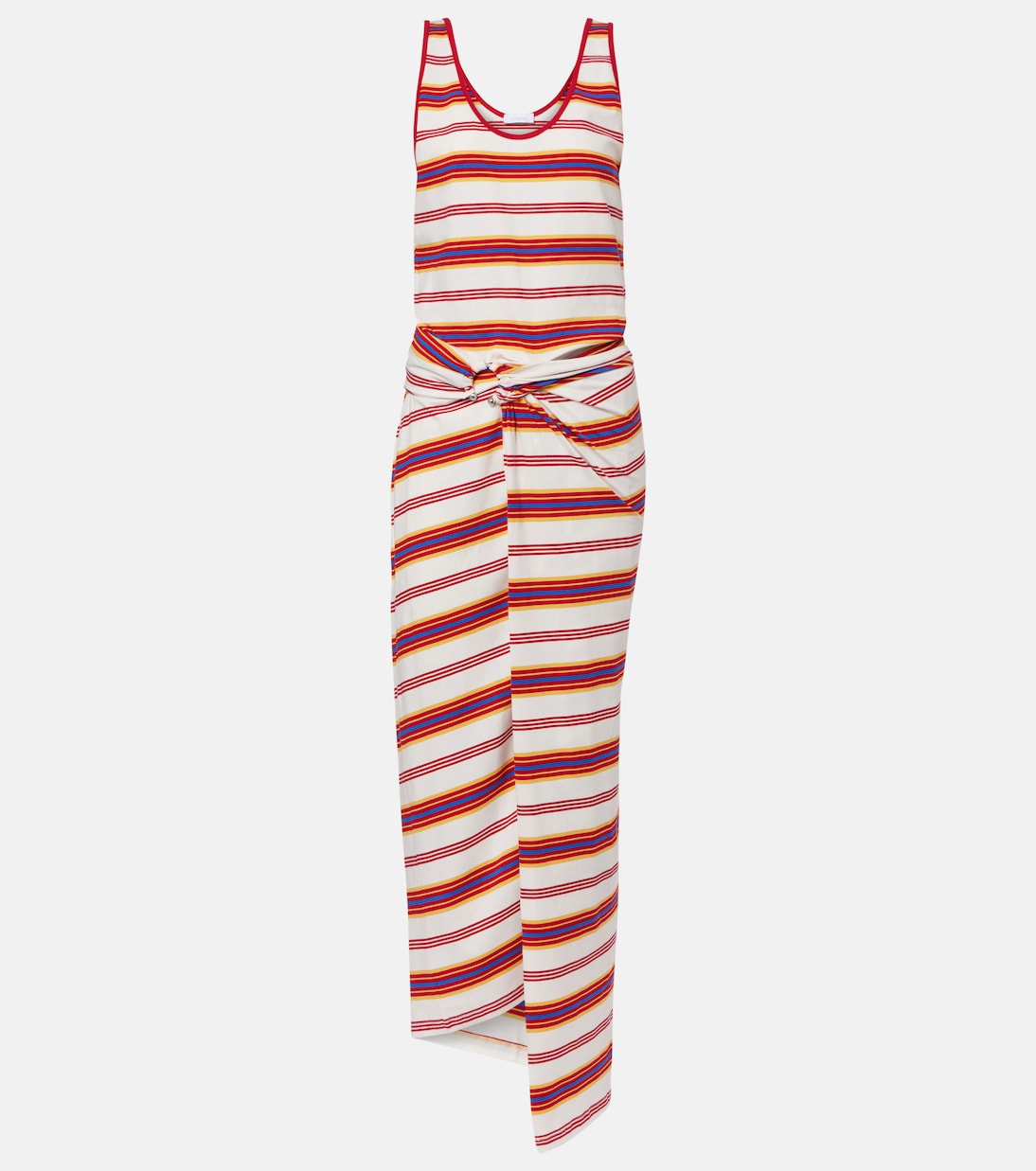 Robe longue rayée en coton mélangé | Rabanne