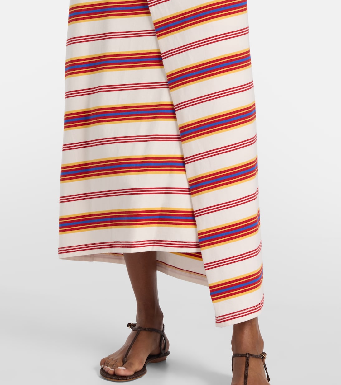 Robe longue rayée en coton mélangé | Rabanne