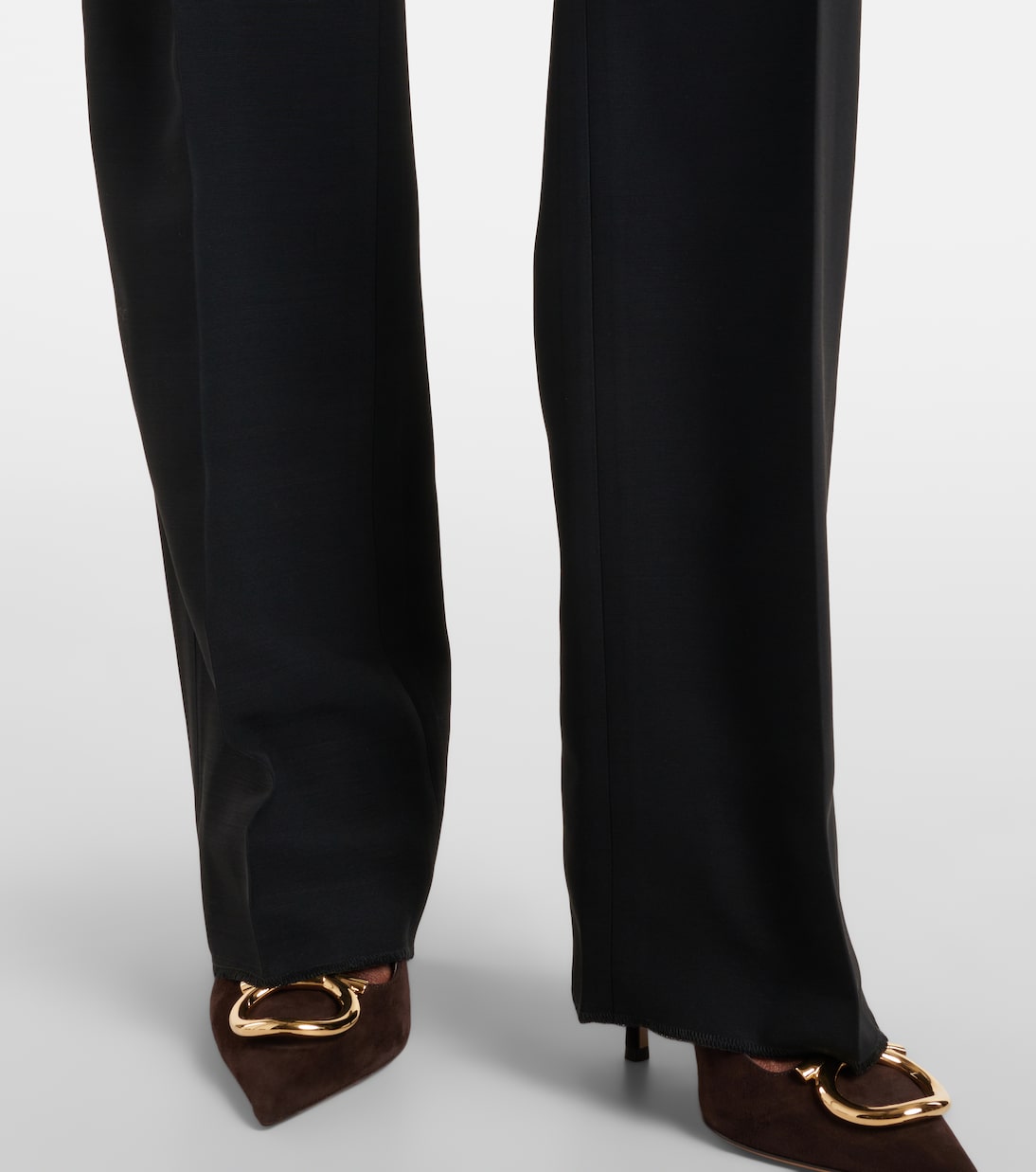 High-rise faille straight pants | Ferragamo