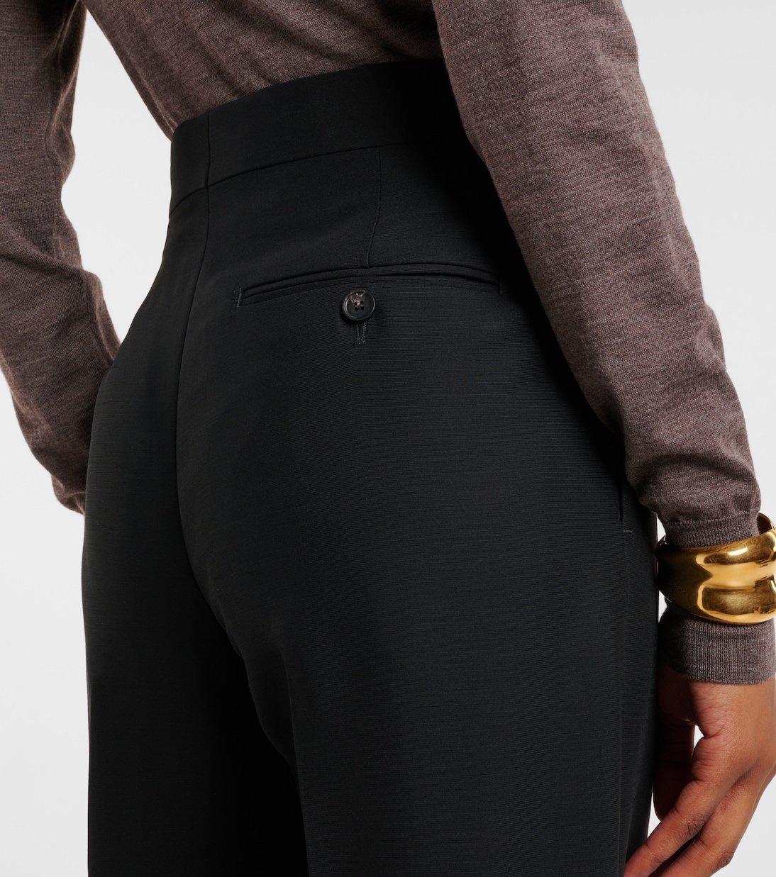 High-rise faille straight pants | Ferragamo