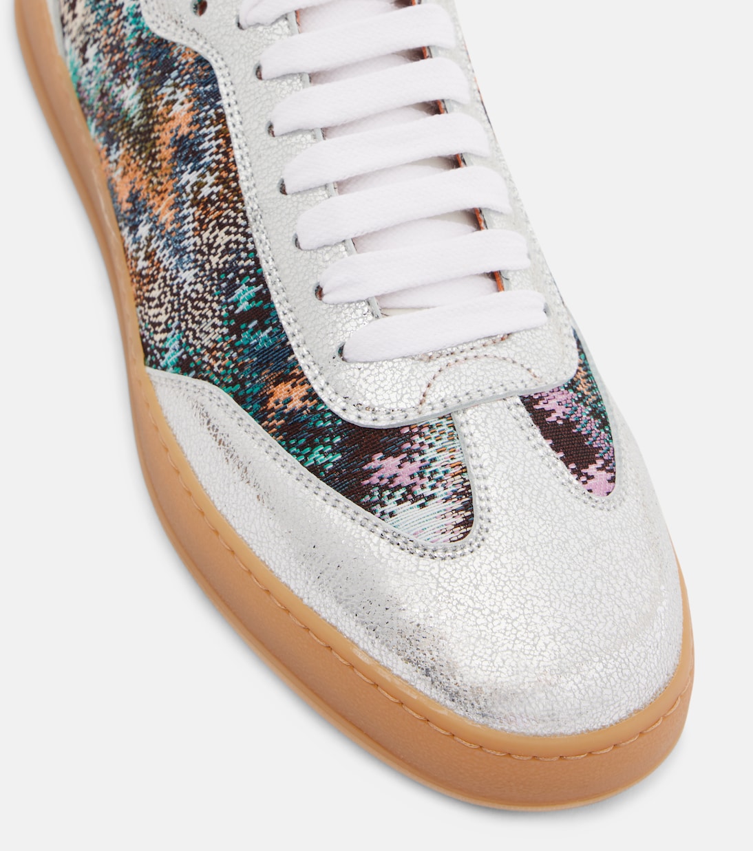 Baskets Zigzag en cuir métallisé | Missoni