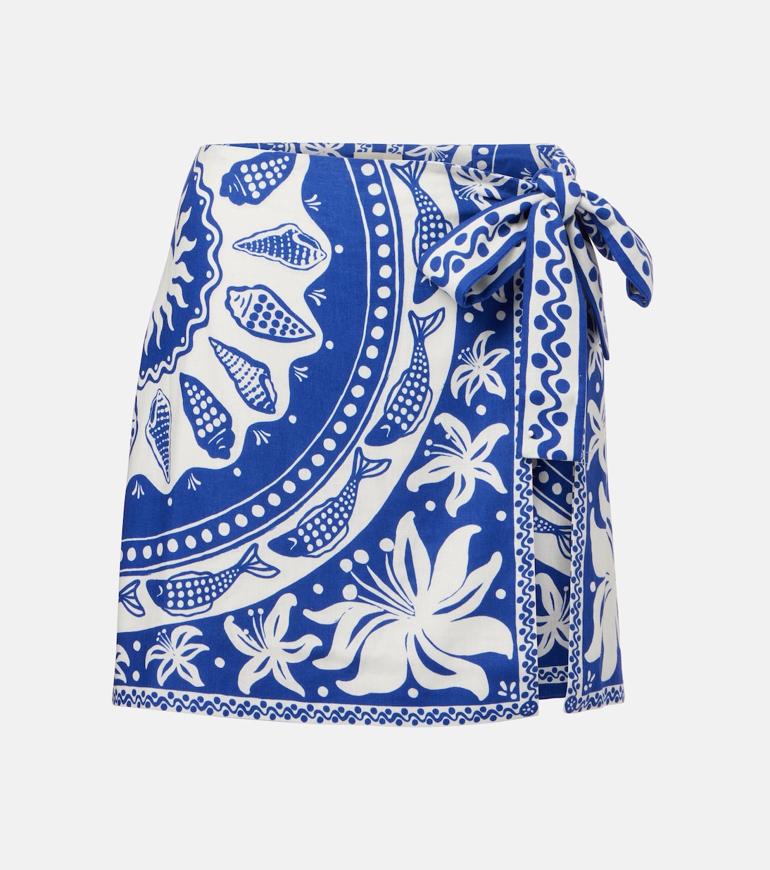 Ocean Scarf linen-blend miniskirt | Farm Rio