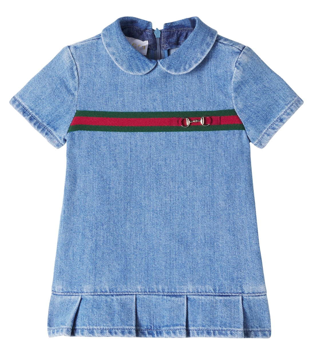Baby Horsebit Web Stripe denim dress | Gucci Kids