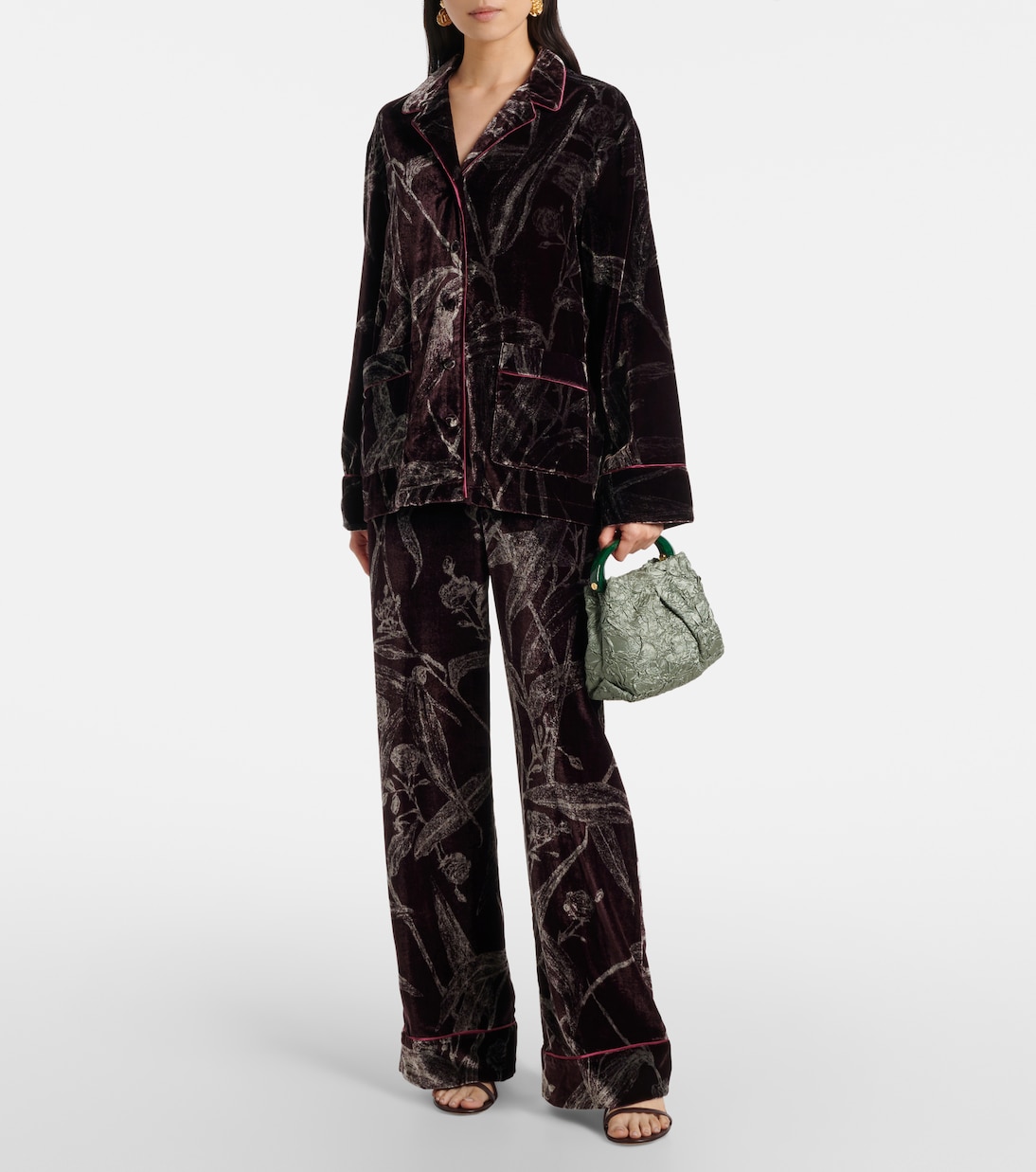 Floral satin pajama shirt | La DoubleJ