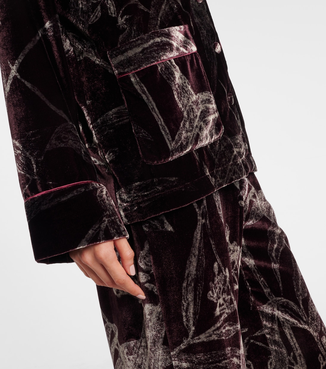 Floral satin pajama shirt | La DoubleJ