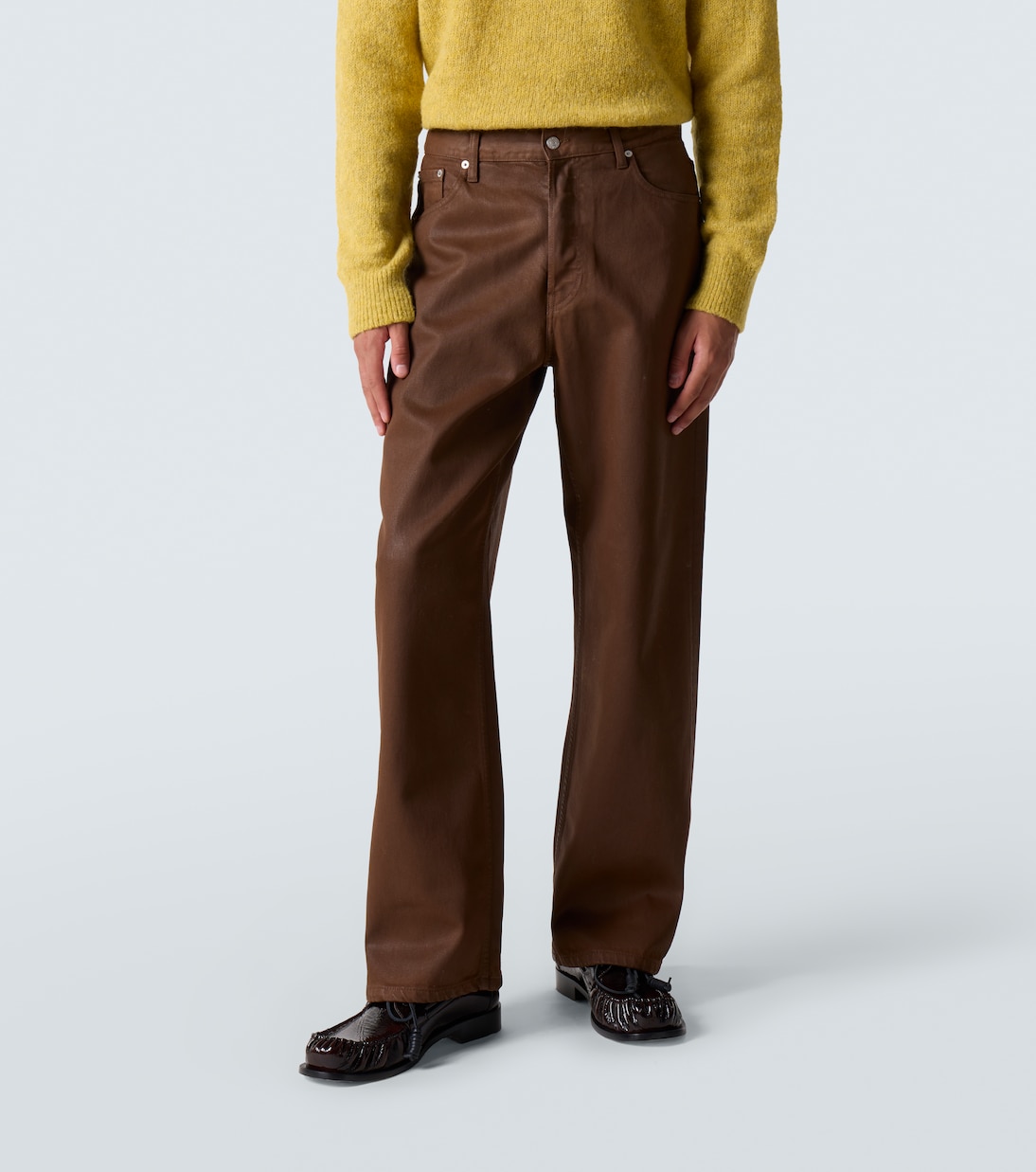 Beschichtete Mid-Rise Straight Jeans | Dries Van Noten