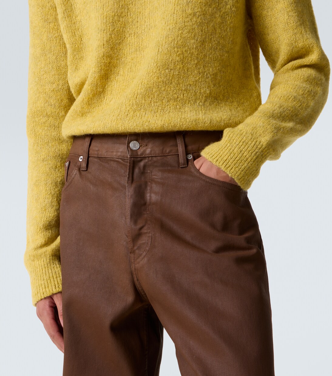 Beschichtete Mid-Rise Straight Jeans | Dries Van Noten