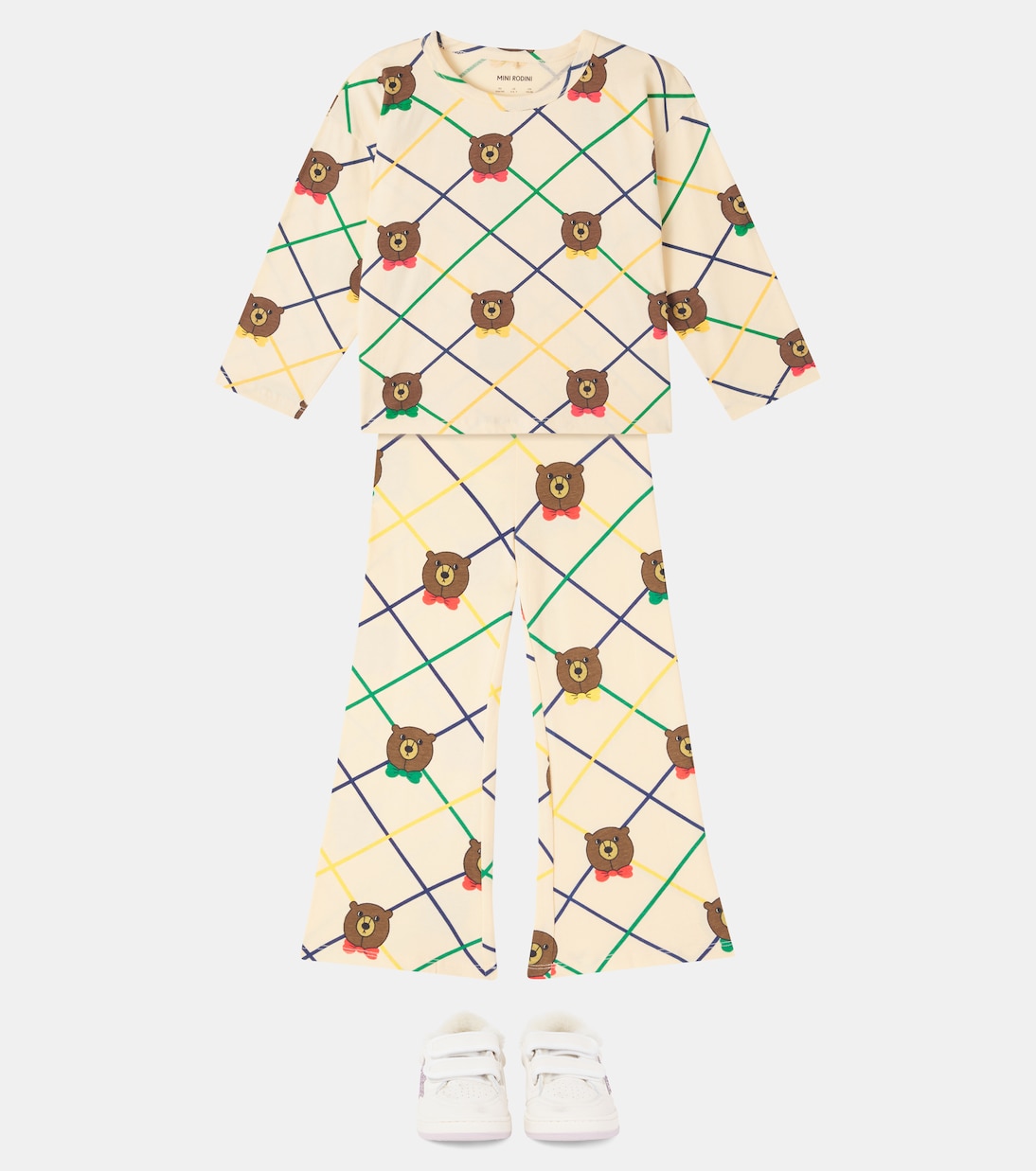 Bear Check cotton-blend jersey T-shirt | Mini Rodini