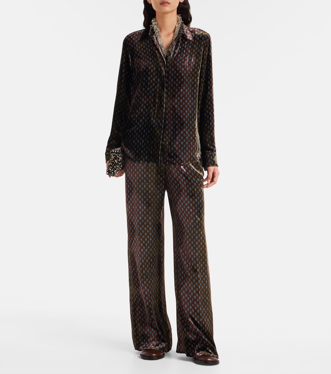 Bedruckte Hose aus Satin | Dries Van Noten