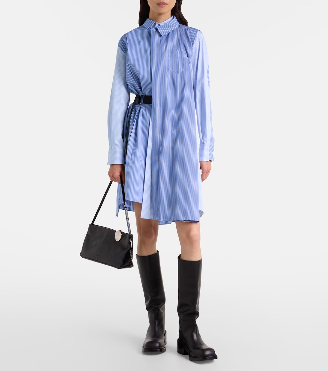 Striped cotton poplin shirt dress | Sacai