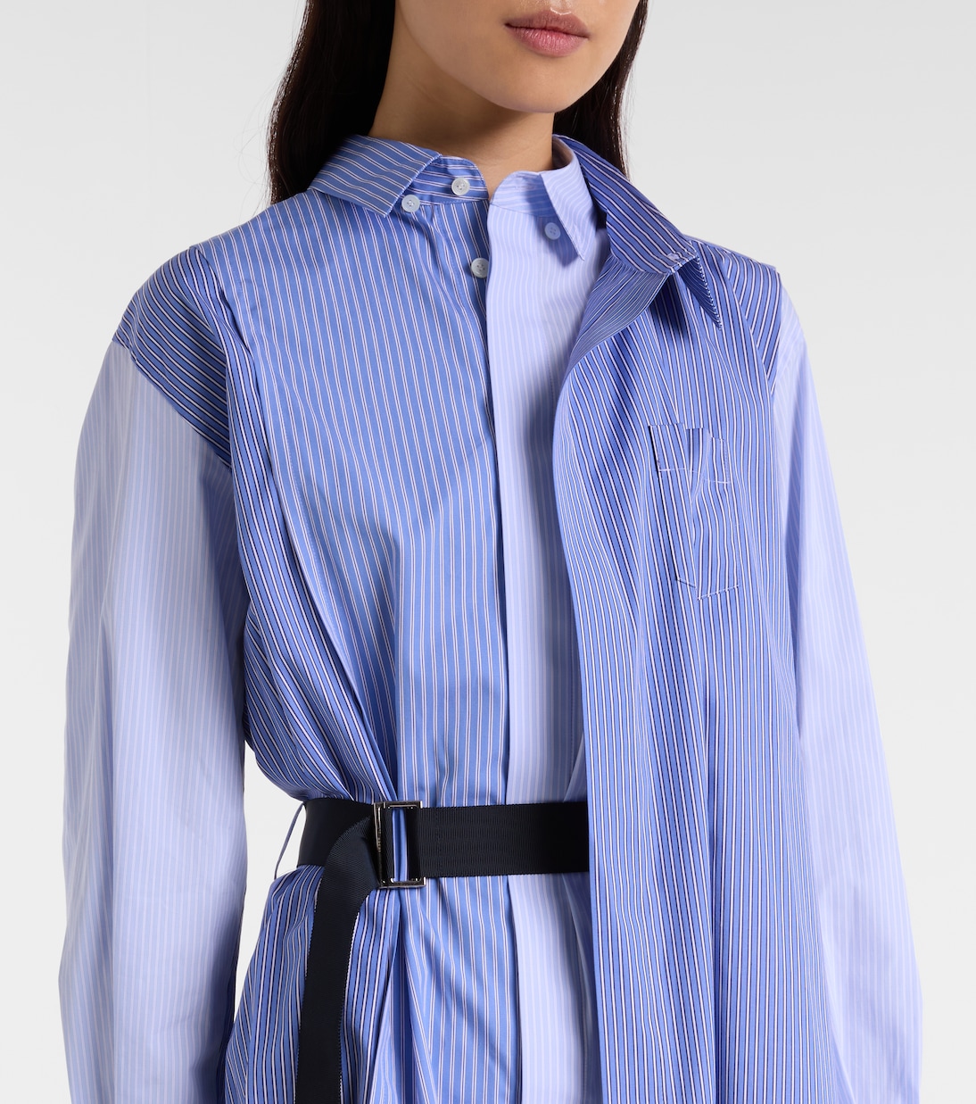 Striped cotton poplin shirt dress | Sacai