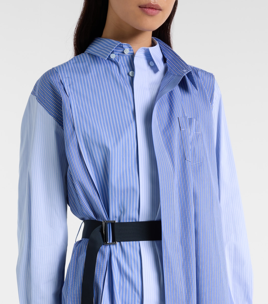 Striped cotton poplin shirt dress | Sacai