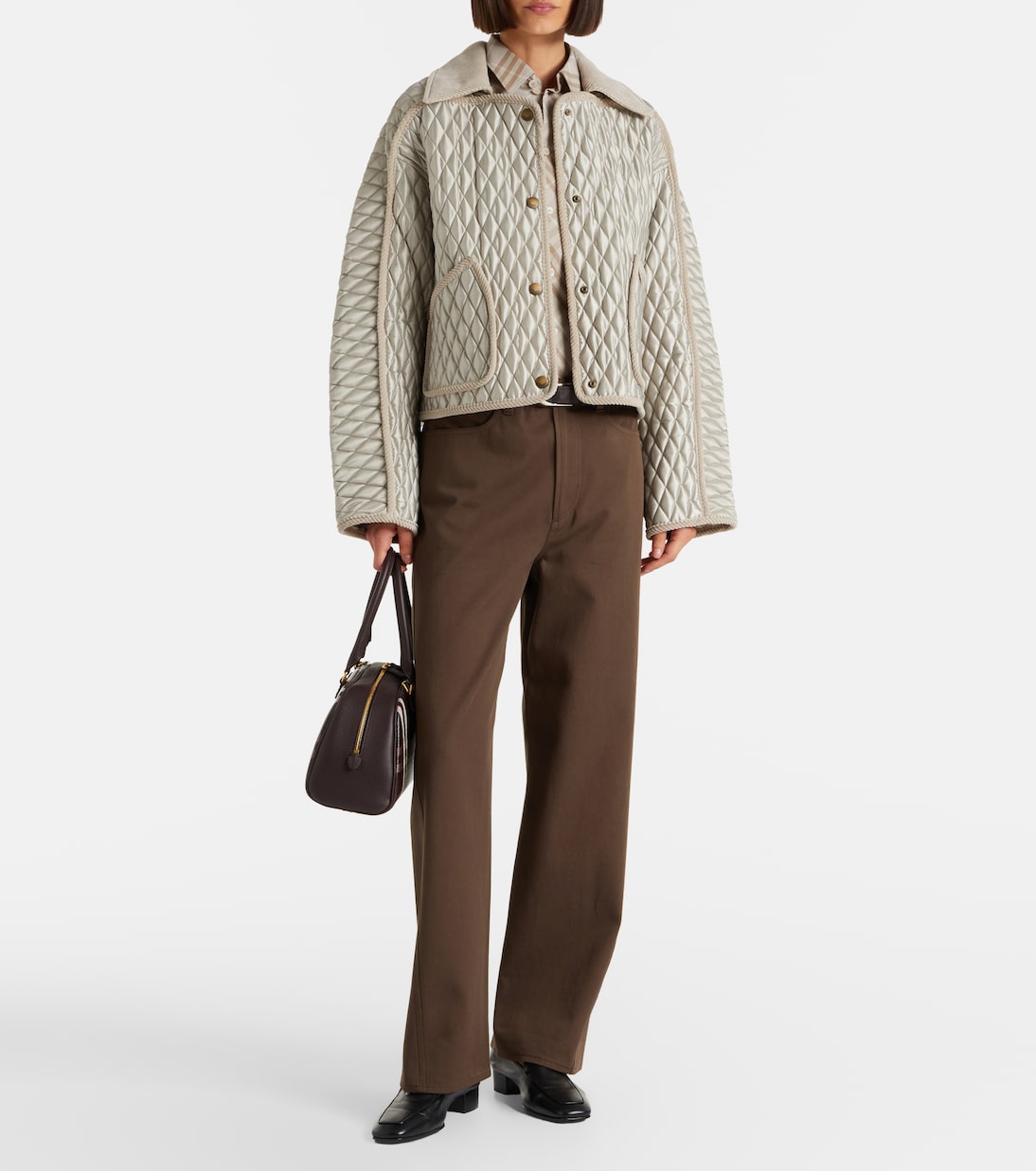 Corduroy-trimmed quilted jacket | Burberry
