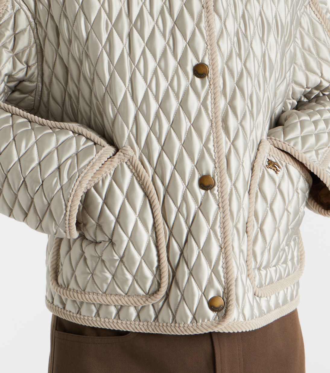 Corduroy-trimmed quilted jacket | Burberry