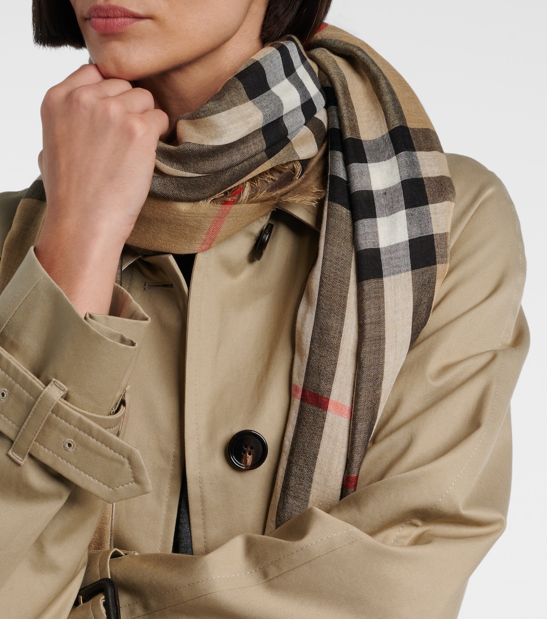 Sciarpa Burberry Check in lana e seta  | Burberry